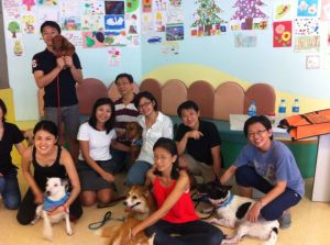 Charissa and Lady-Mae with the other volunteers at Sunrise Wing.